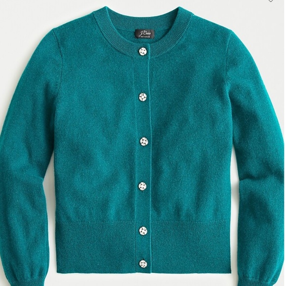 J Crew - Cashmere Cardigan with Jeweled Buttons - Picture 1 of 4